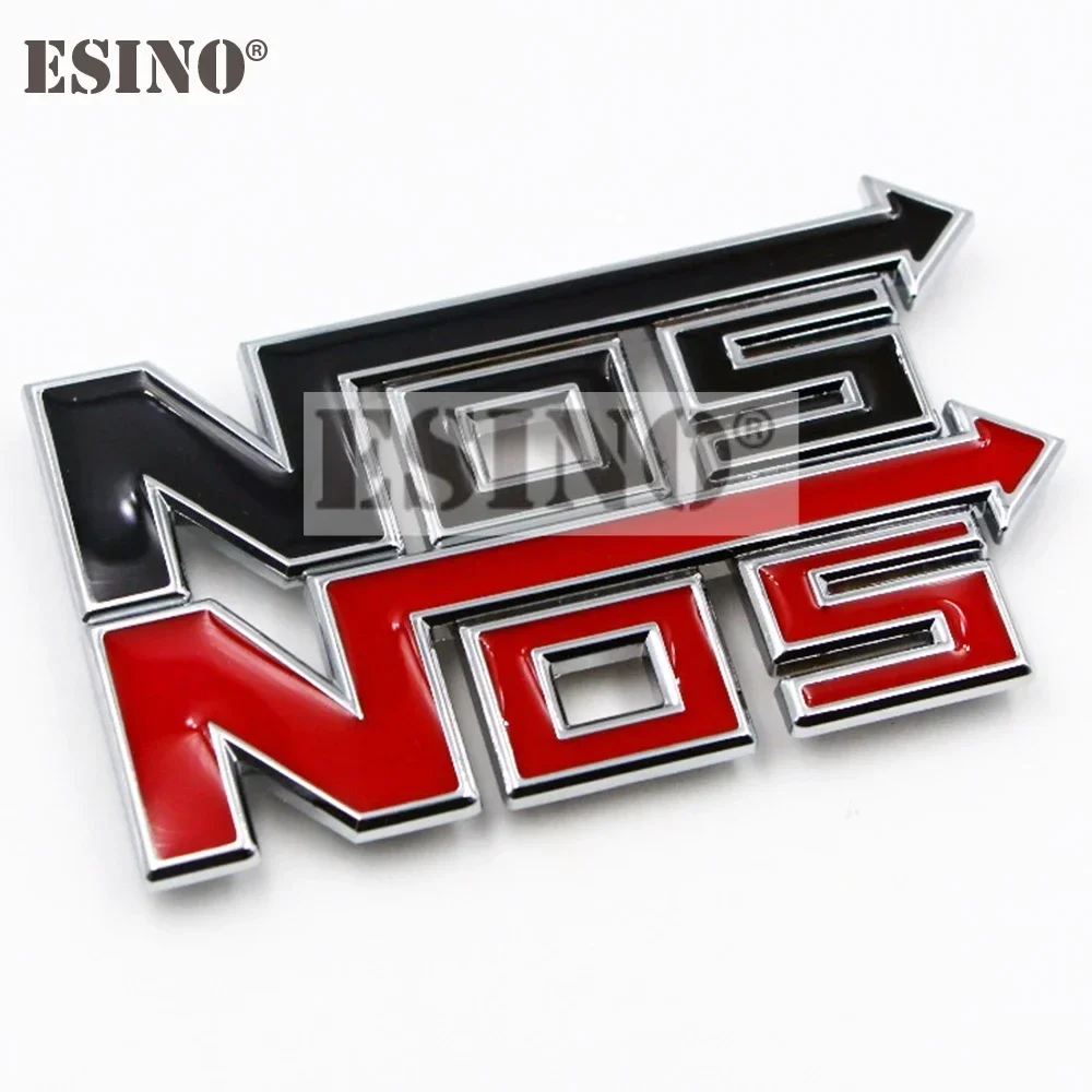 QA Car Styling Universal 3D Metal Chrome Zinc Alloy Emblem NOS Nitrogen Car Body Badge Sticker Decal Auto Accessory