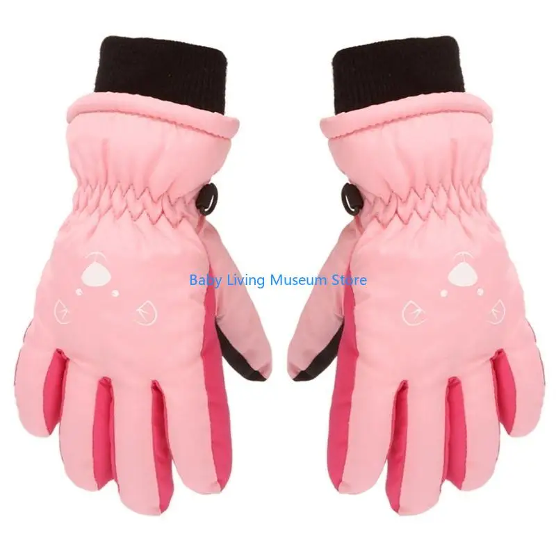 

P31C Детские лыжные езды на велосипеде перчатки с густыми теплыми рукавицами водонепроницаемые ветропроницаемые спортивные милые