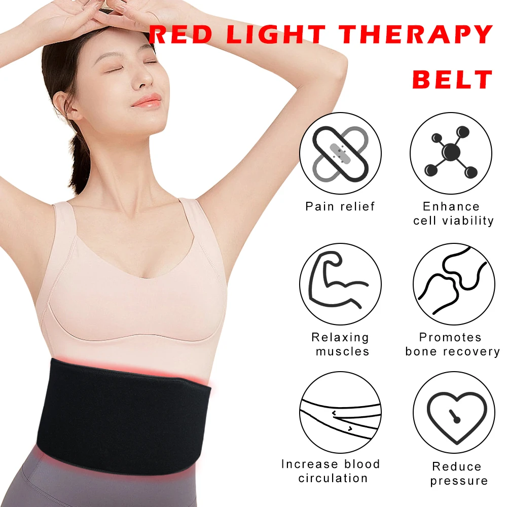 Hot Selling 3-cs Portable Large Size Red Light Therapy Belt to Relieve Waist Fatigue After Long Periods of Sitting