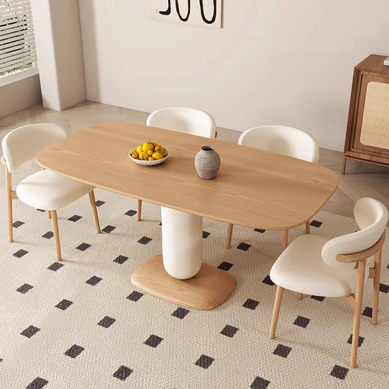 كريم نمط غرفة المعيشة طاولات الطعام مطعم الشمال التفاوض طاولات الطعام بسيطة مكتب أثاث خشبي La Mesa MHCZ #2