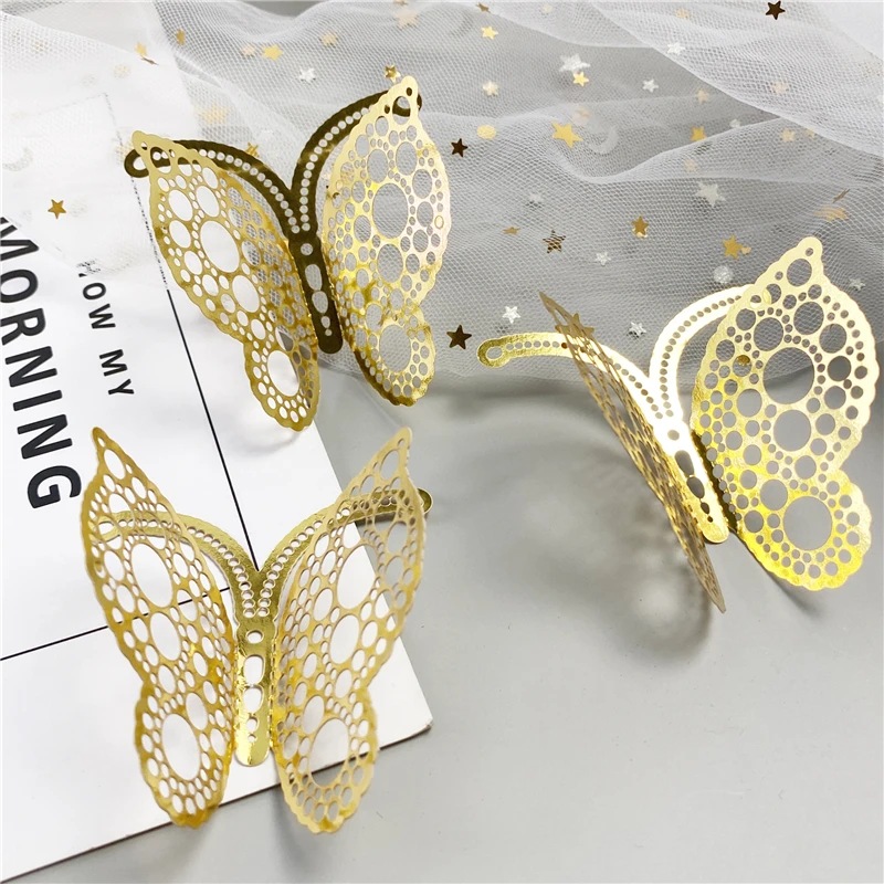 تأثير ثلاثية الأبعاد الفراشات الكريستال الجدار ملصق فراشة جميلة للأطفال غرفة جدار الشارات ديكور المنزل 12 قطعة/الوحدة على الحائط #5