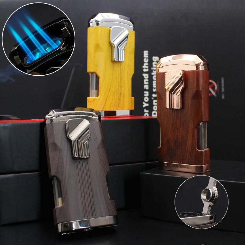 

Unusual Turbo Torch Cigar Lighter Jet Gas Dedicated Metal Gas Lighters 1300 C Windproof Pipe Smoking Accessories Gadget for Men