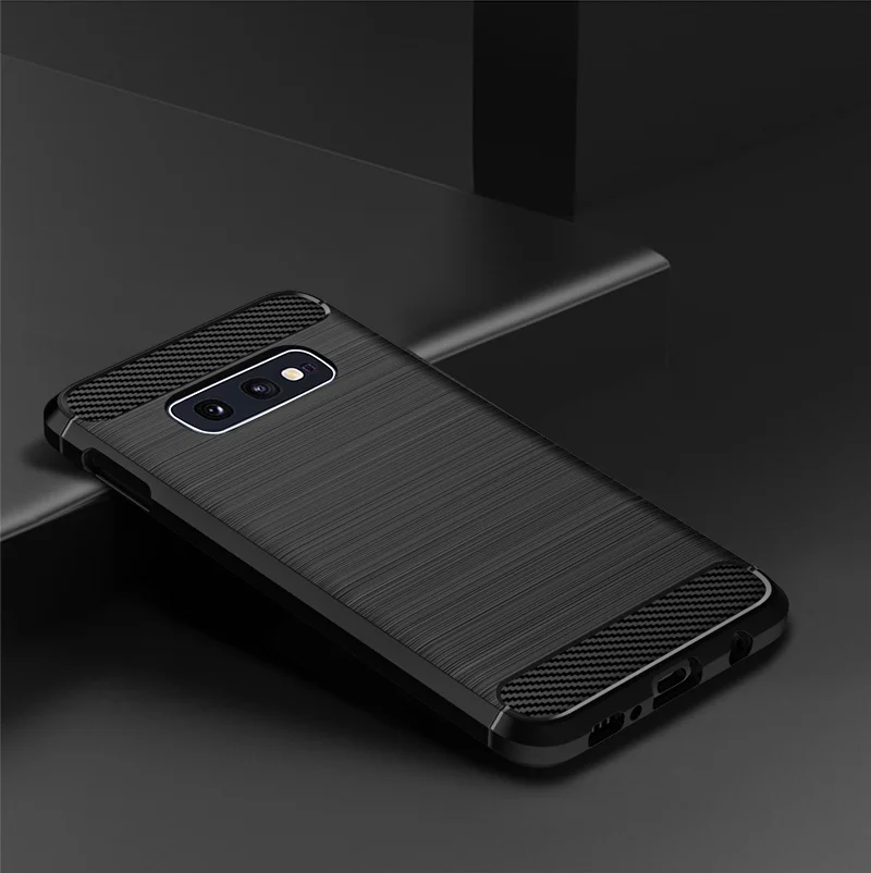 Para funda Samsung Galaxy S10E funda para Samsung S10E Coque fibra de carbono a prueba de golpes parachoques suave TPU funda para Samsung S10E Fundas