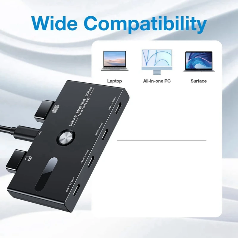 6 포트 USB C 분배기, PC, 노트북, 허브 허브 3.2 Gen2 4 포트 USB C 분배기용 USB C-USB C 허브