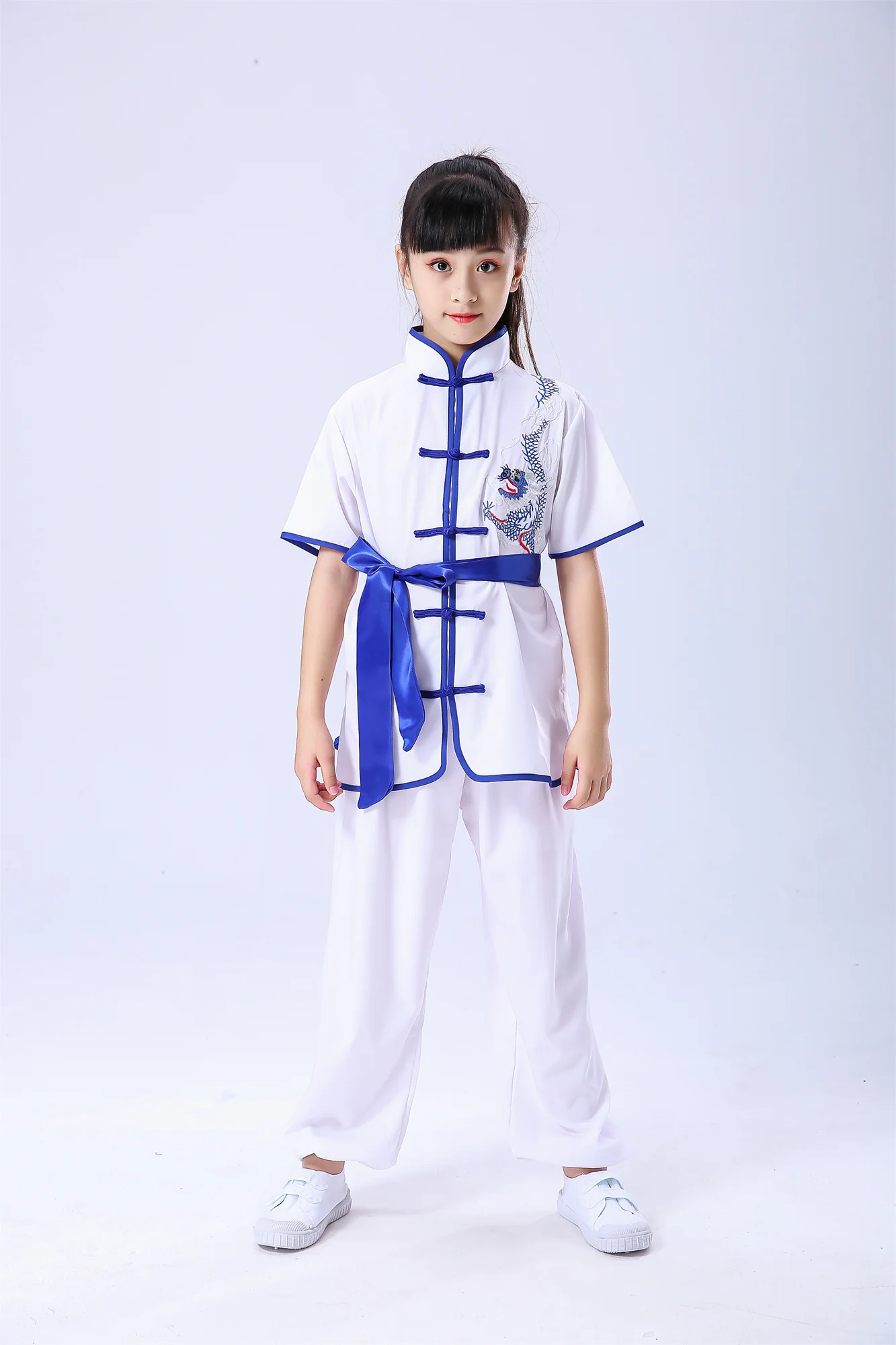 

New Style Chinese Dragon Dance Costumes Clothing UNISEX Kungfu Wushu Uniform Shaolin Martial Arts Stage Performance Girl Boy