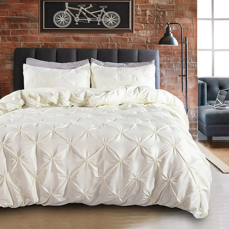 Embroidered Craft Duvet Cover Pillowcase Three Piece Set Hug Pillowcase, King Bed Double Bed Blanket Pillow Set Bedding Widened