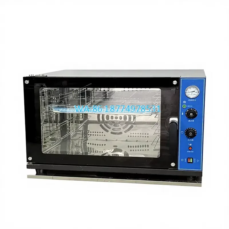 Wmwmnu 4 Trays Large See-through Glass Convection Oven Rapid Heating for Bread Cake Pizza in Commercial Bakeries and Cafes