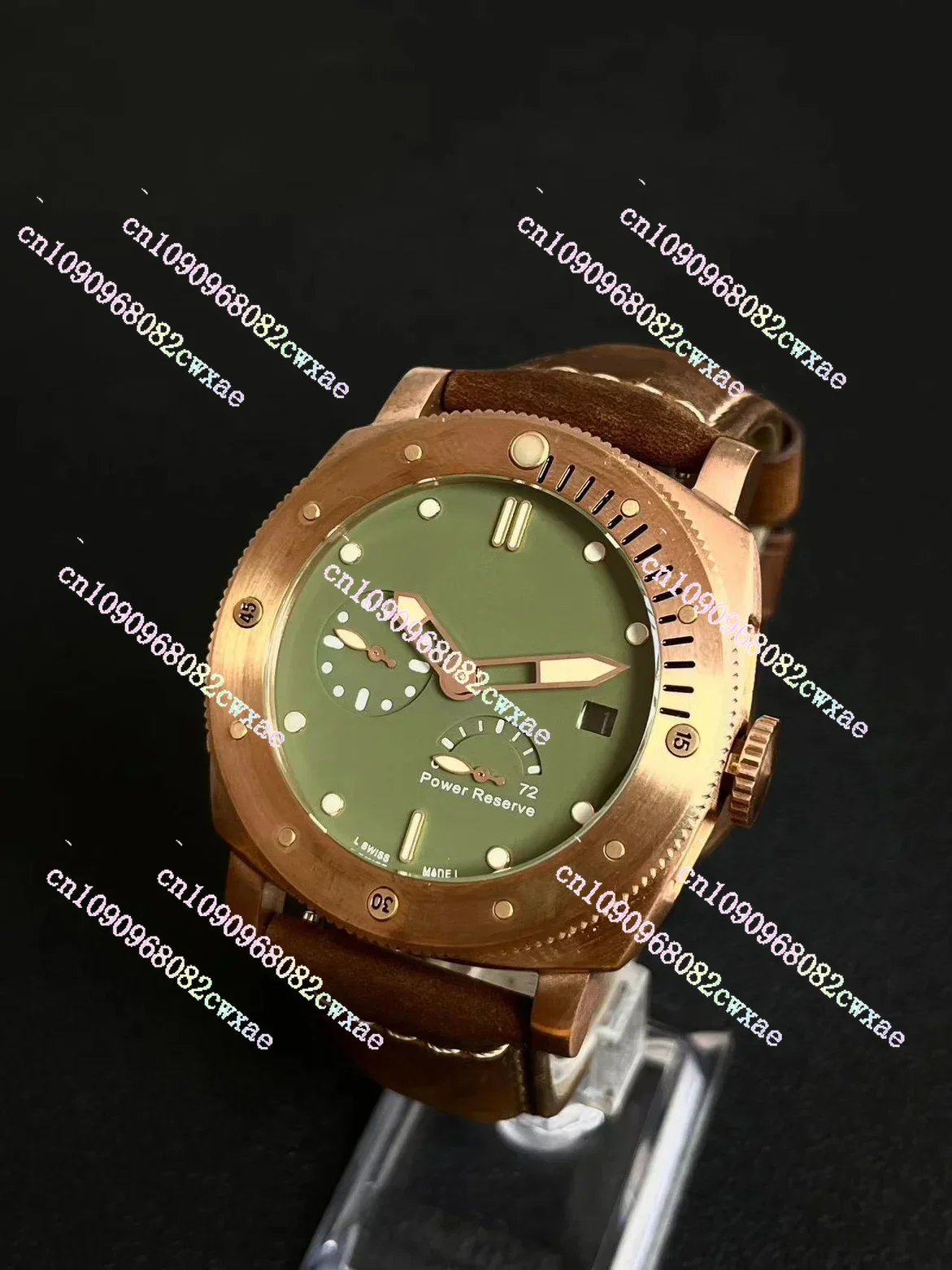 Tin bronze automatic mechanical men's watch large size 47MM sports and leisure seagull 2557 movement waterproof luminous