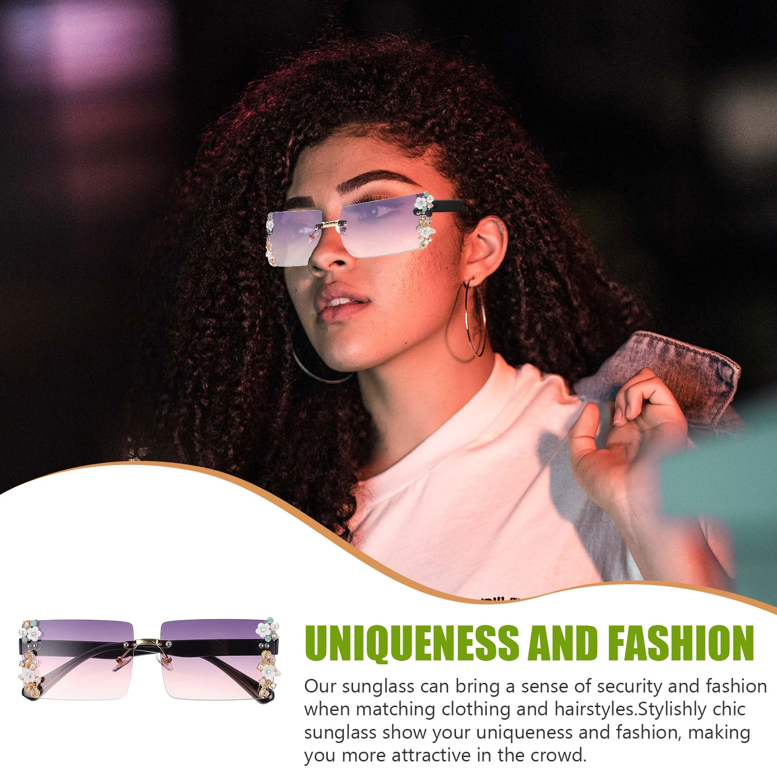 

Decorative Crystal Rhinestone Sunglasses Women Glitter Stage Performance Prop Party Sunglasses Fashion Rhinestone Eyewear