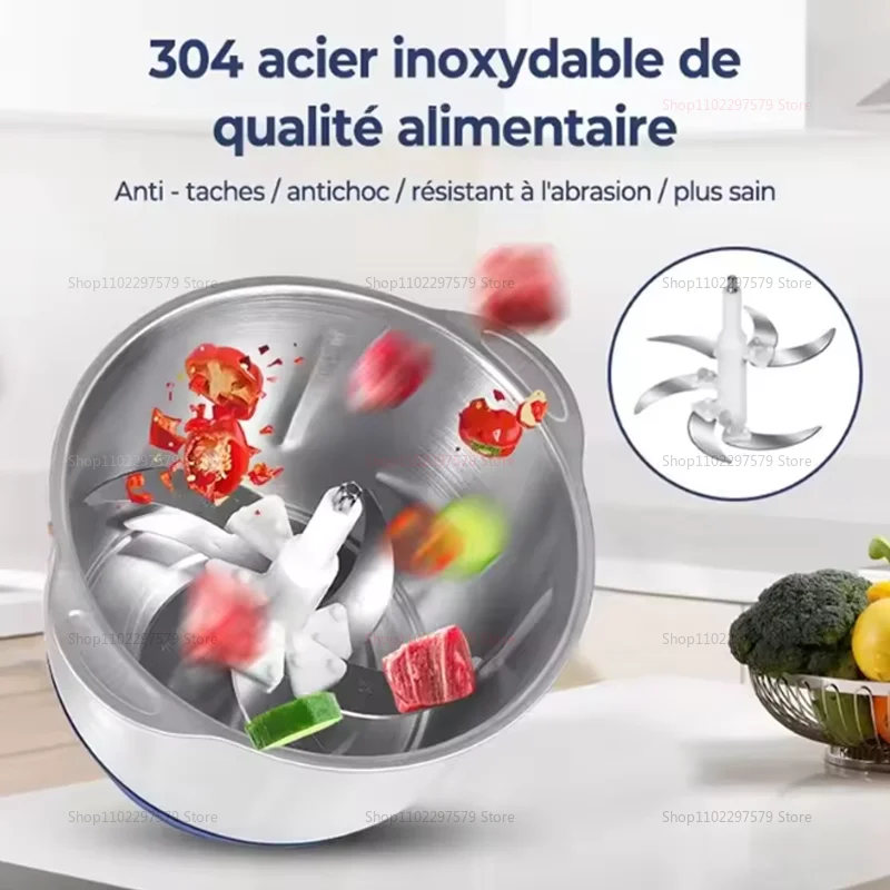 Nouveau Moulins à viande électriques de grande capacité 5L 304 broyeur alimentaire en acier inoxydable multifonctionnel cuisine Mixerfor viande légumes