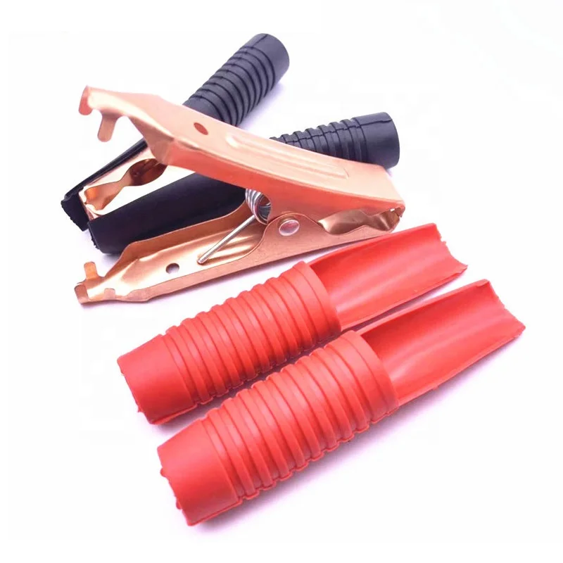 50PCS Red And Black 100A Alligator Car Clips Copper Plated Battery Clamps And Crocodile Terminals Power Wire Test