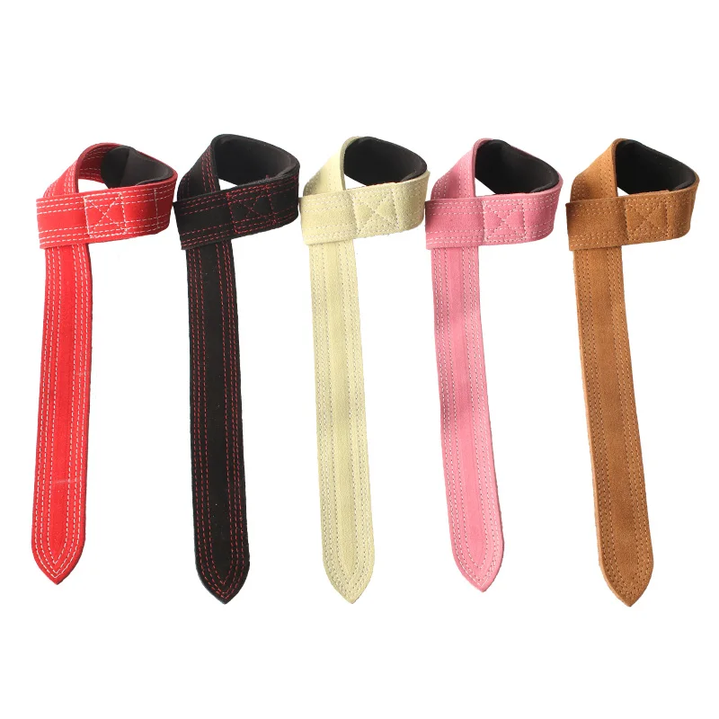 Leather Weight Lifting Straps,Padded Cowhide Straps For Deadlift Barbells,Non Slip Soft Grips,Powerlifting Straps