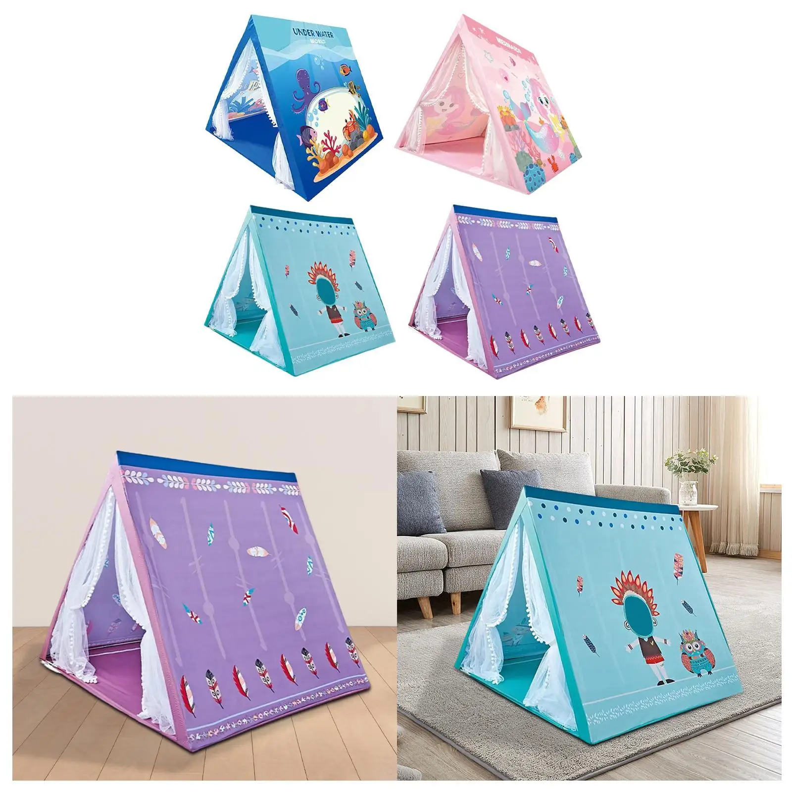 Kids Play Tent Gifts Kids Play House Easy Assemble Foldable Large Indoor Playhouse for Children Toddlers Picnics Kids Boys Girls