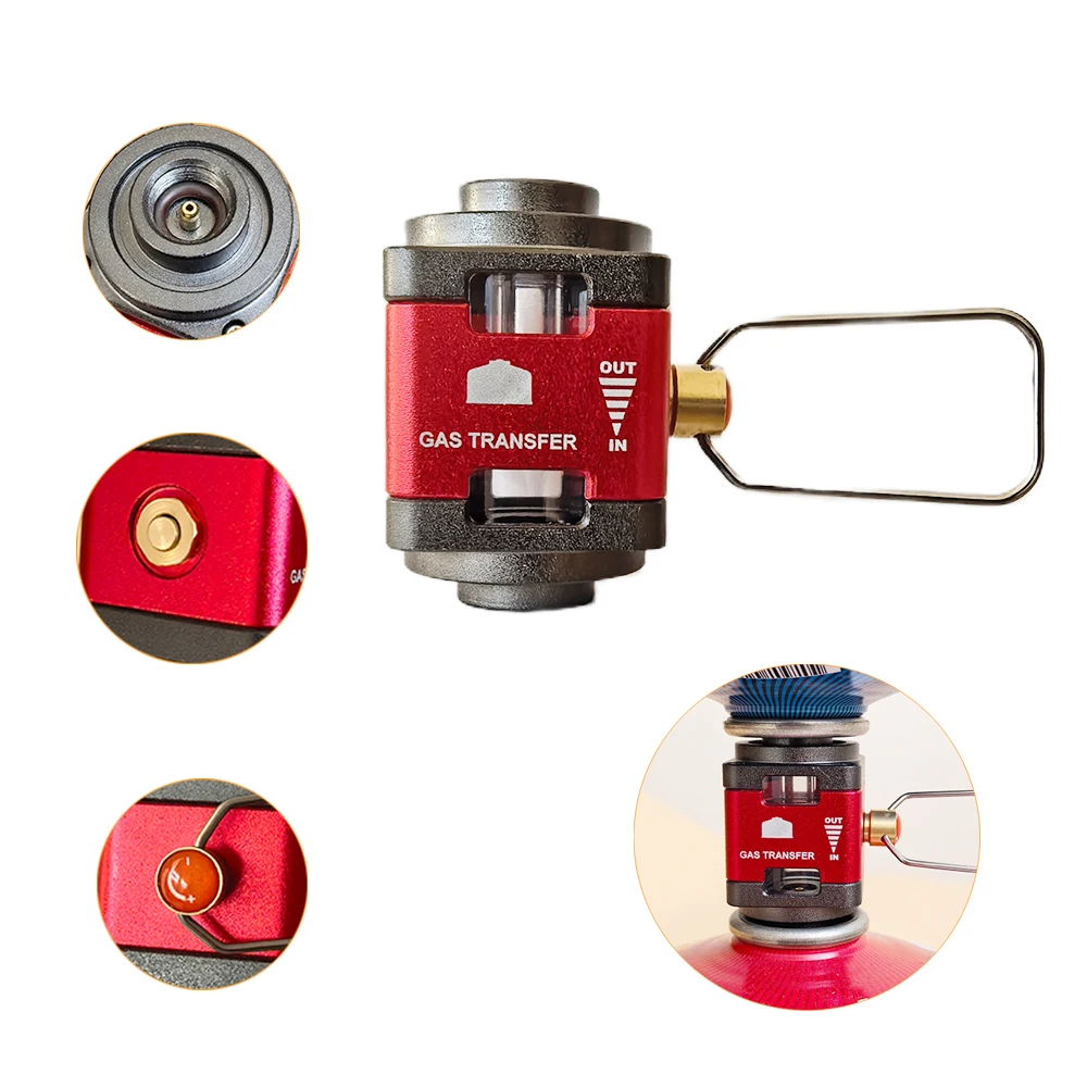 التخييم في الهواء الطلق خزان الغاز البصرية محول خزان الغاز عبوة محول Isobutane/Butane المتبادل تهمة محول الغاز صمام التجميع