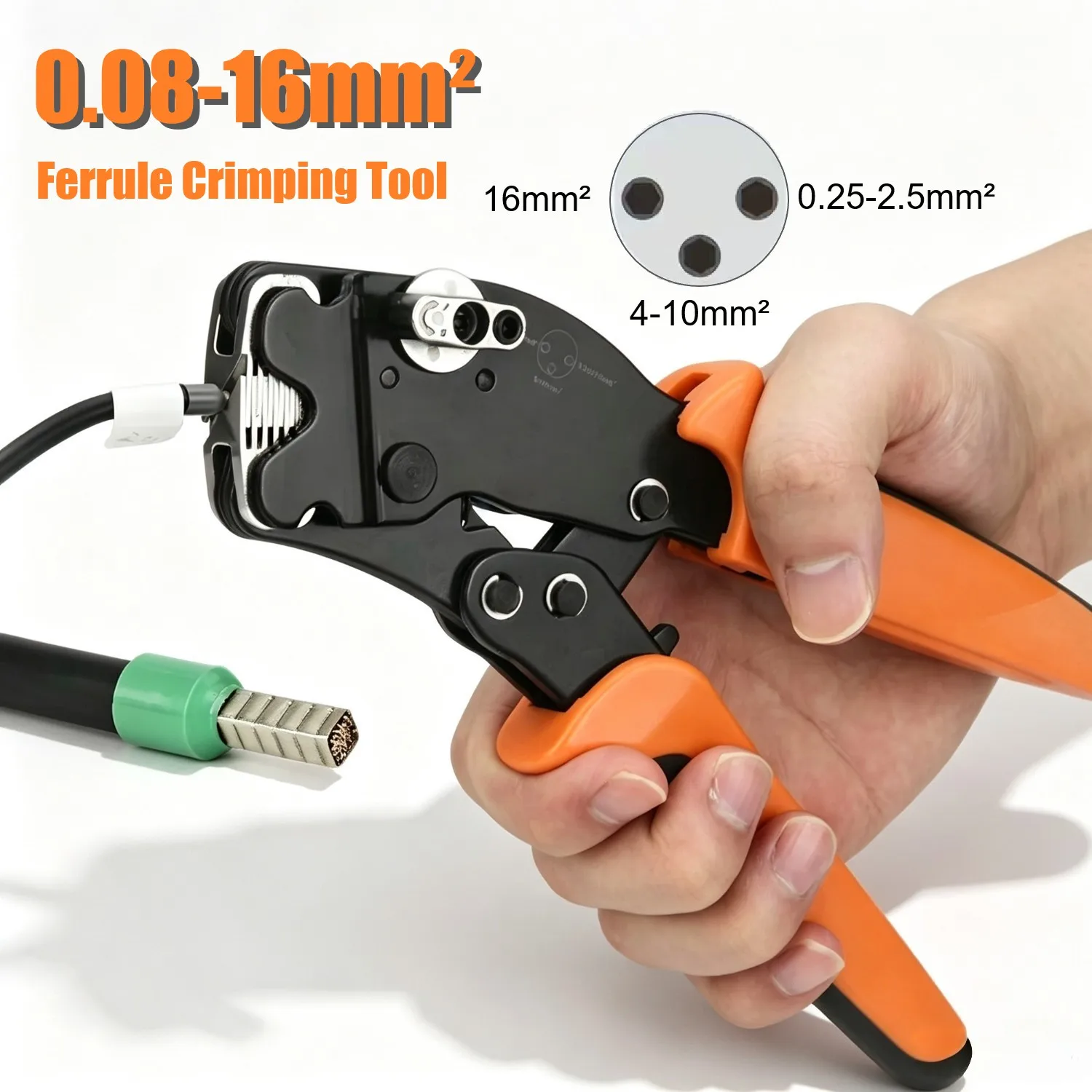 Pinze per terminali tubolari da 0,08-16 mm²/30-5 AWG, pinze per crimpare terminali, mini pinze con manopola di controllo regolabile, morsetti elettrici