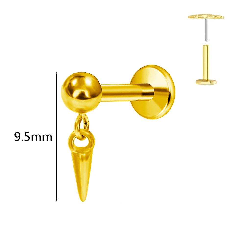 G23 Titanium Water Drop CZ Labret Piercing Earring Stud