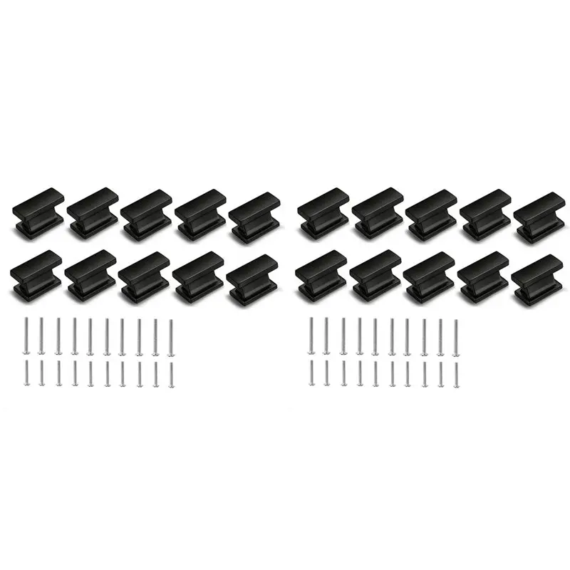 

AB41-20 Pack Square Black Cabinet Knobs Drawer Dresser Knobs Cabinet Handles For Cupboard Bathroom Kitchen Cabinet Hardware