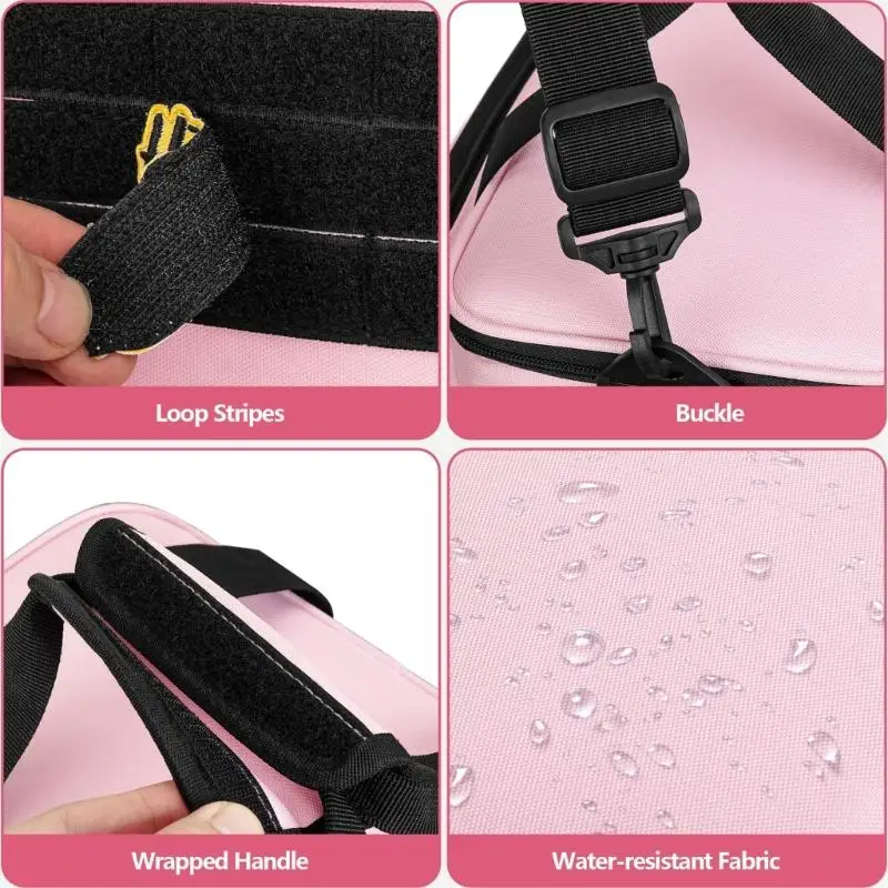 Y1UD Spacious Work Hand Bag With Adjustable Strap And Organizers Compartments Pink