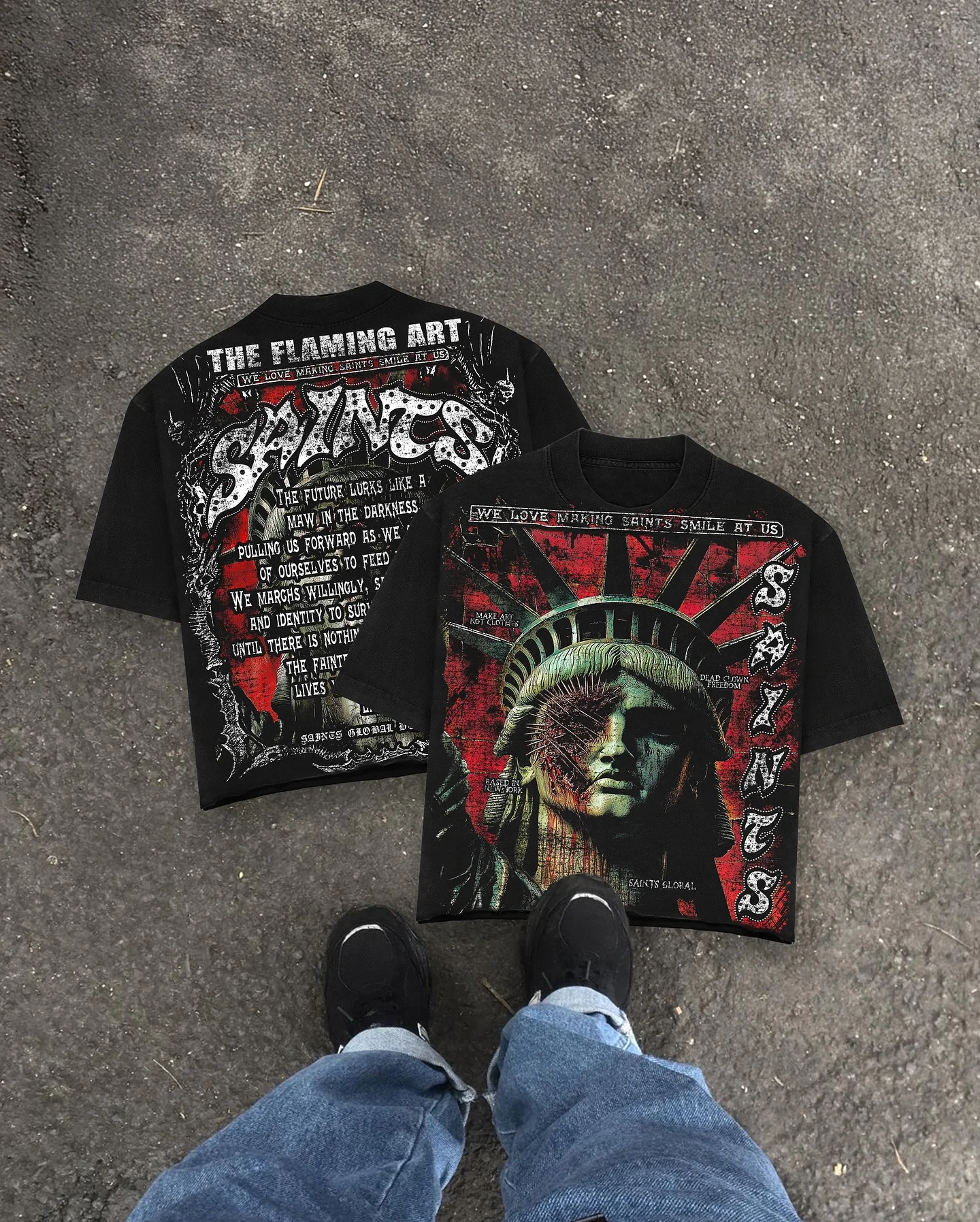 

Винтажные футболки с рисунком статуи Свободы, большие топы y2k, Harajuku Pro, уличная футболка с короткими рукавами, мужская одежда