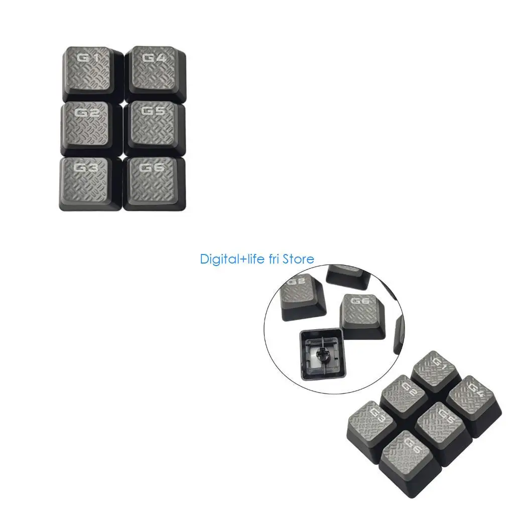 E06D 6PCS 2 3 4 5 6 Non slip Keycap ABS Backlit Non Slip Texture Caps for STRAFE K95 Gaming Keyboards
