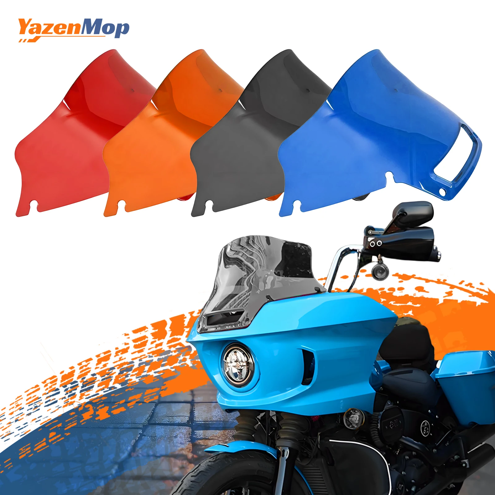 

Motorcycle 6.5 inch Colorful PC Windshield Windscreen for Harley Softail Low Rider ST FXLRST El Diablo FXRST 2022-2024 Models