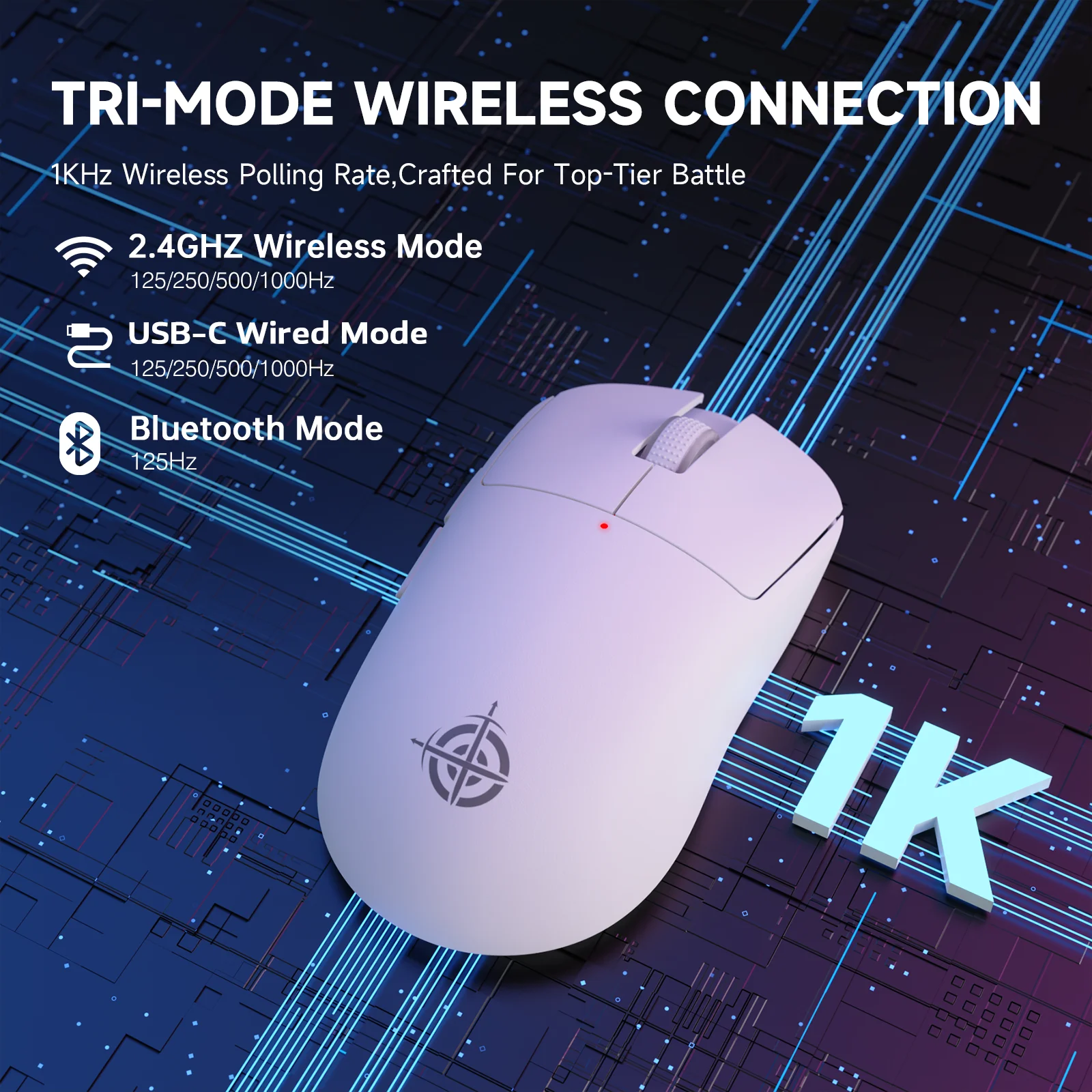 MAMBASNAKE X MAGIC-REFINER G6 Tri-Mode Wireless Gaming Mouse 72g Ultra Lightweight PAW3311 24000DPI 1000Hz RGB Ergonomic For PC