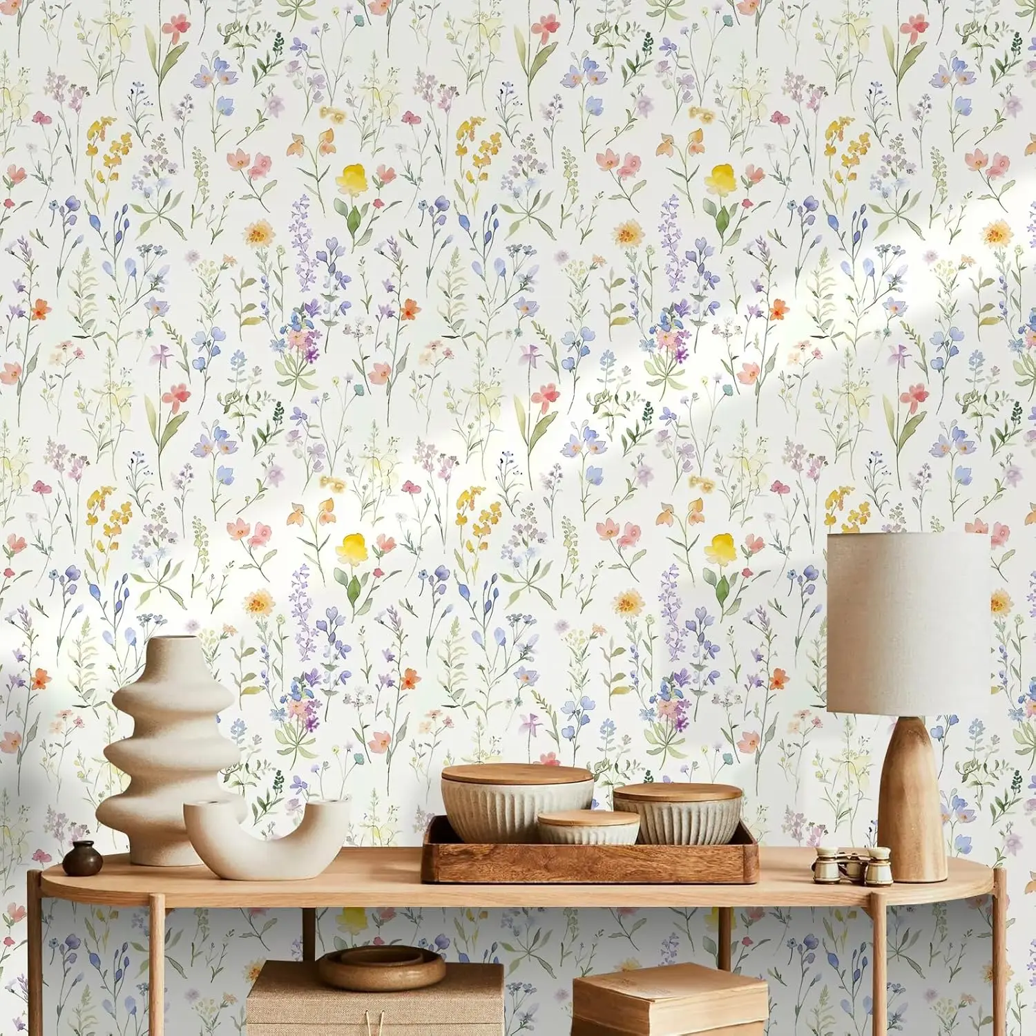 ورق جدران قابل للتقشير واللصق على شكل زهور، ورق اتصال بوهو، ورق حائط ذاتي اللصق قابل للإزالة لديكور غرفة نوم الحمام