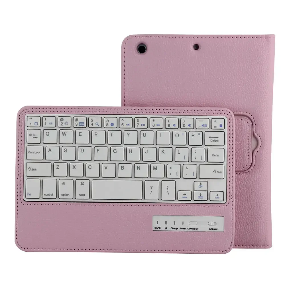 Funda estilo Litchi para IPad Mini 4 3 2 1 funda para teclado Bluetooth inalámbrico extraíble funda delgada magnética de cuero PU con soporte