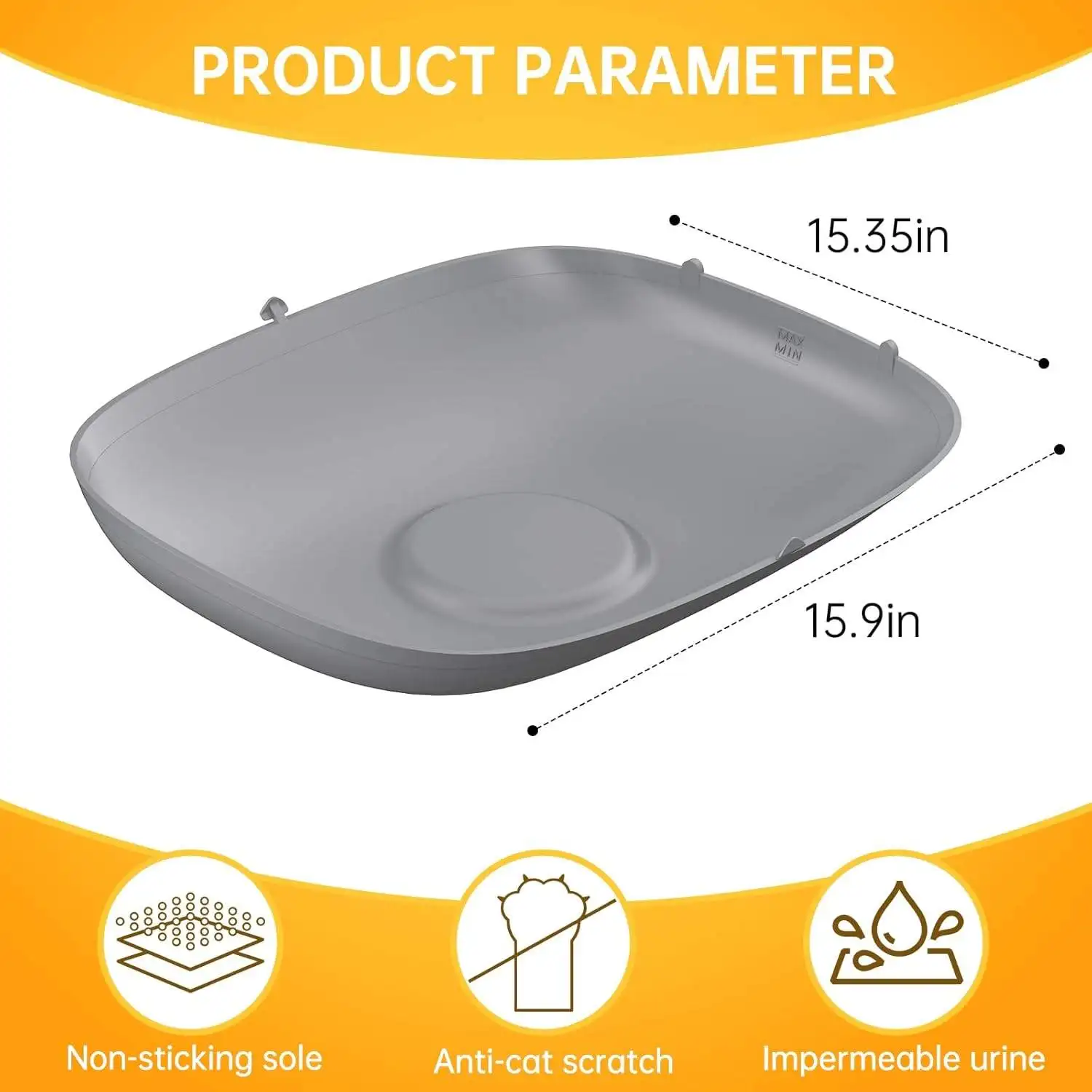Tonepie 65L Automatic Cat Litter Box Accessory, Anti-Stick Leakproof Silicone Cat Litter Replacement Pad