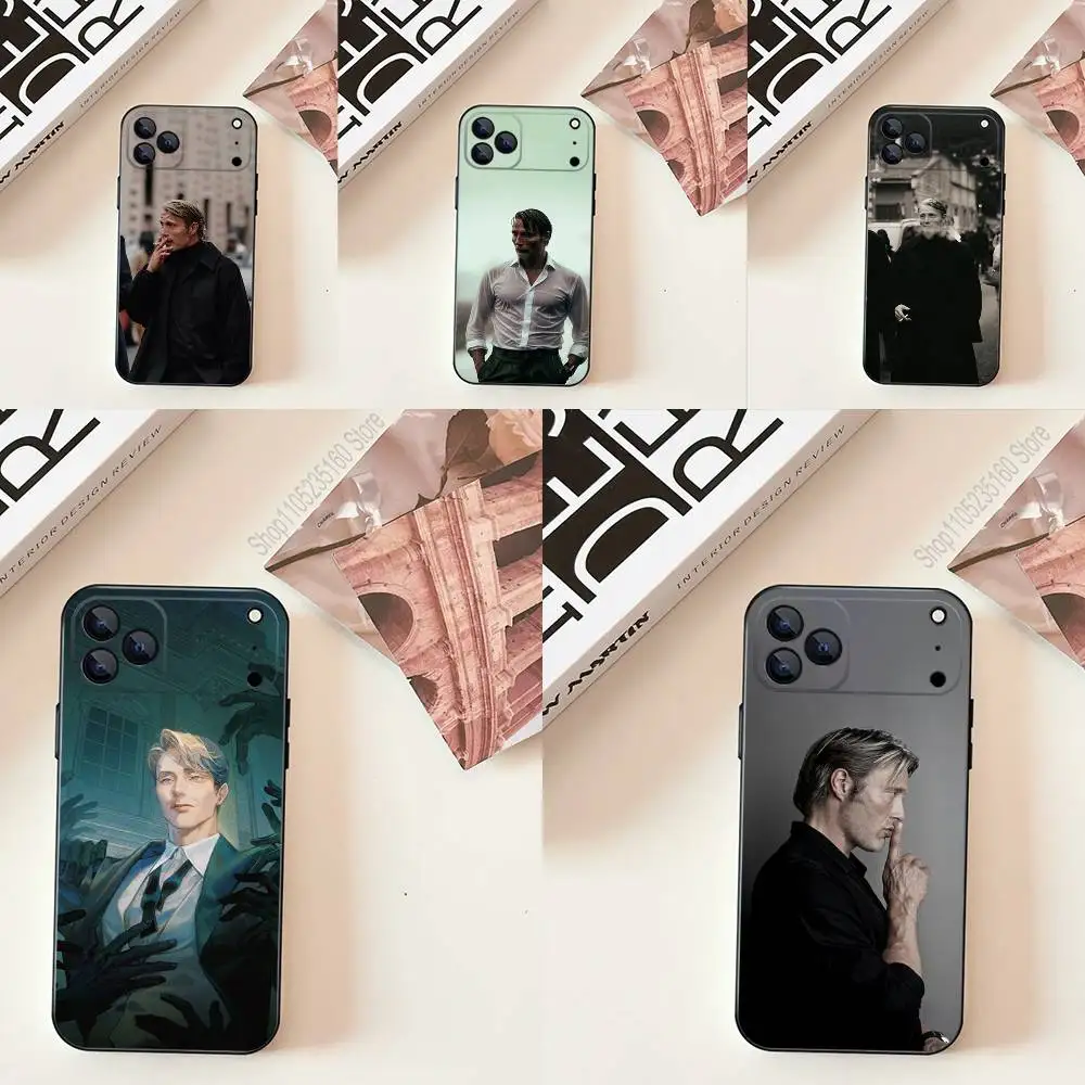 Coque de téléphone pour acteur Mads m-mikkelsen, étui souple noir pour iPhone 11,12,13,14,15,16,17,Pro,Max,Plus,E,SE4,Air,Mini