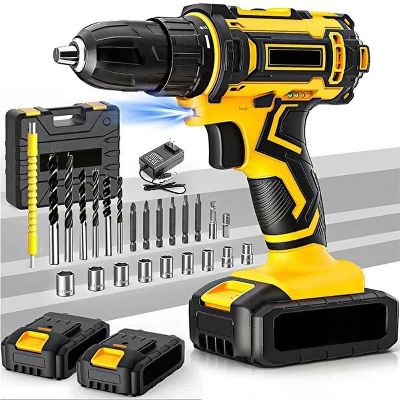 무선 드릴 |   24개 전동 드릴 세트 |   21V 전동 드릴 세트 (배터리 2개 및 충전기 포함) |   25+1 토크 설정, 1/2'' 키리스