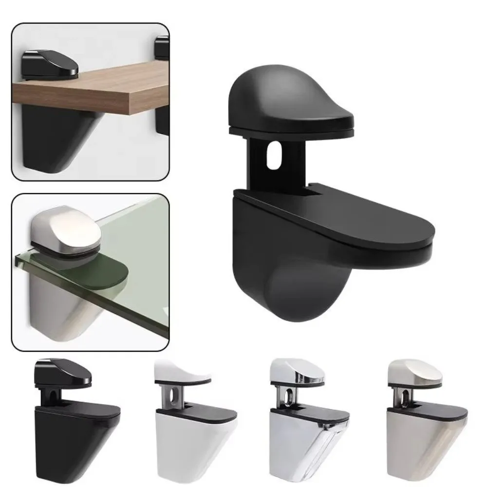Zinc Alloy Metal Glass Clamps Adjustable 1-22mm Thickness Glass Shelf Brackets Anti-Slip Wall Mount Floating Clip For Glass Wood