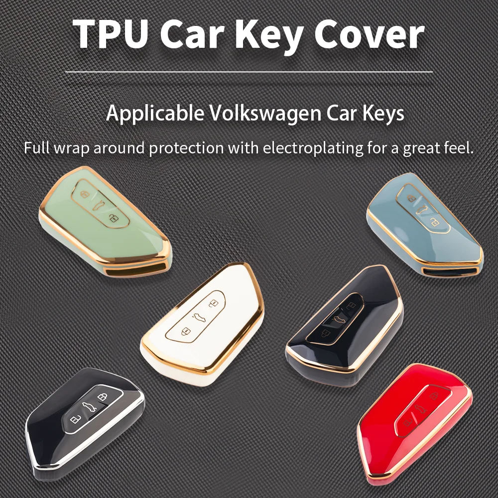 حافظة مفاتيح سيارة لينة من البولي يورثان الحراري لفولكس فاجن ، جولف 8 ، MK8 ، ID.3 ، ID.4 ، كوبرا ، سكودا أوكتافيا A8 ، مقعد ليون MK4 ، هو ، Formentor Tarraco #6