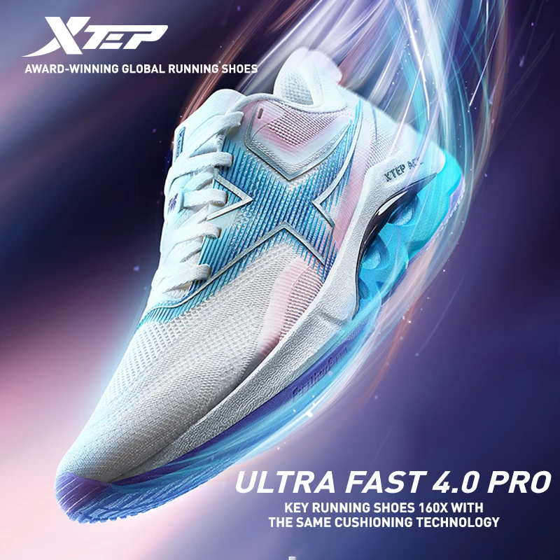 Xtep Ultra Fast 4.0 Pro Running Shoes Women Shock Absorption Breathable Sport Shoes Comfortable 2023 Race Sneakers 977318110054