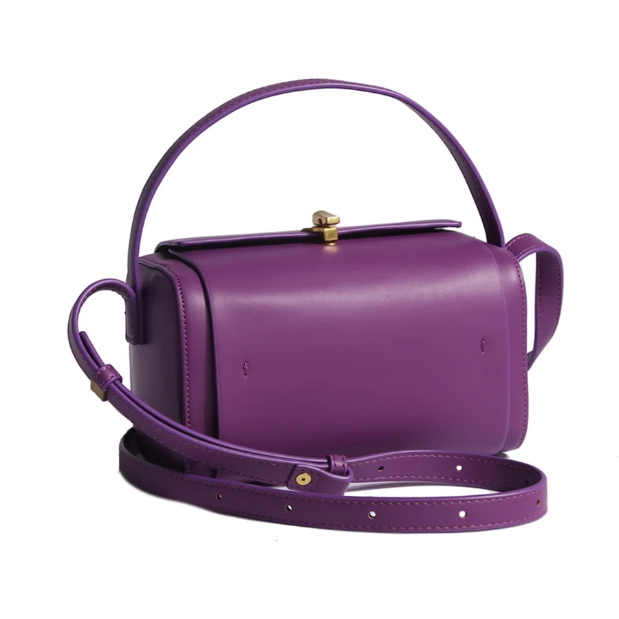 Luxury Purse And Handbags Lock Decoration Women Bags Designer Boston Box Small Square Shoulder Crossbody Bags Purple Pillow Bags