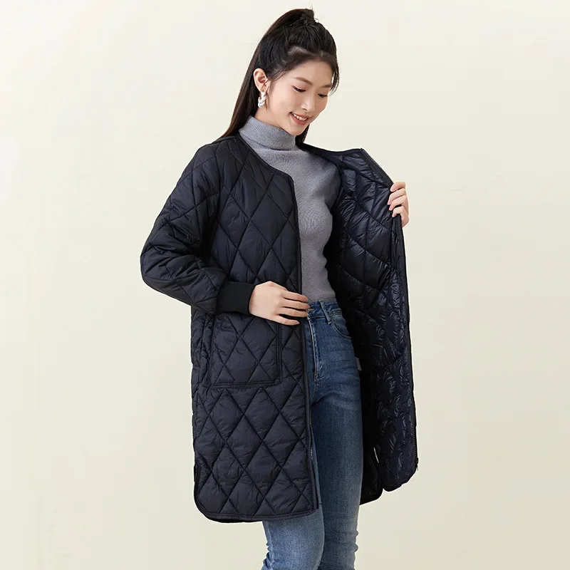 

2023 Winter New Large Women Coat Fashion Thickened Casual Mid length Women Down Cotton Coat Large Pocket Warm Cotton Coat M-5XL