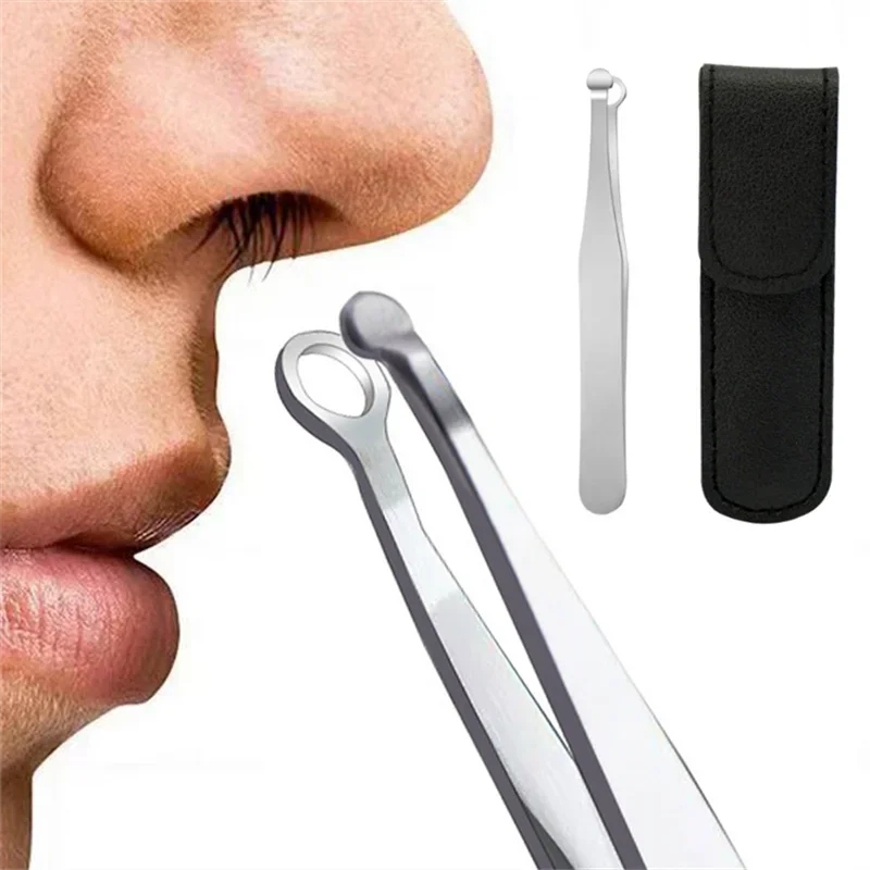 1PC Universal Nose Hair Trimming Tweezers Stainless Steel Eyebrow Nose Hair Cut Manicure Facial Trimming Makeup Scissors Trimmer