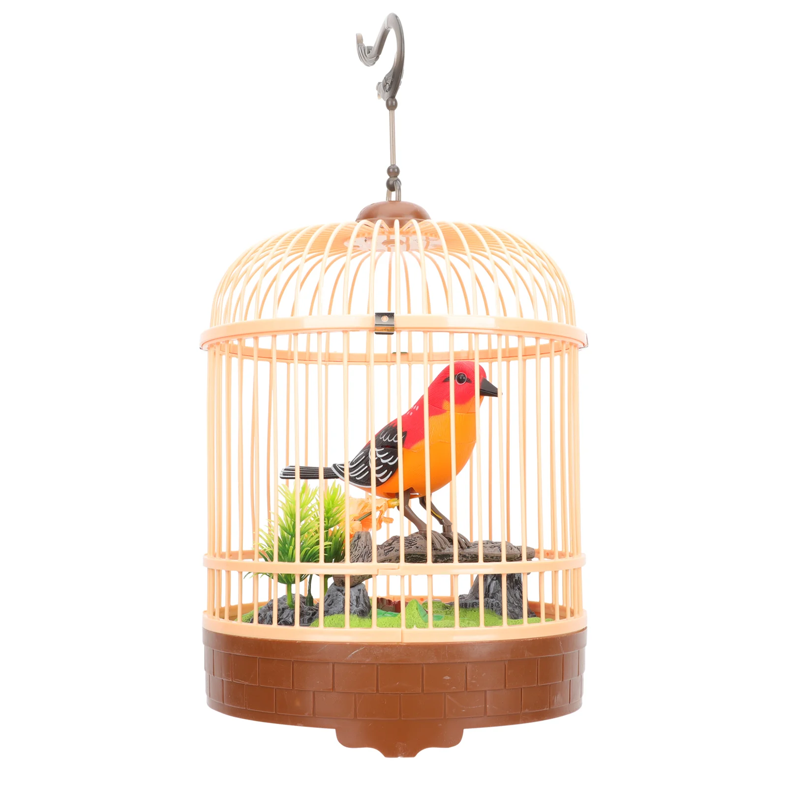 Birds Toys Childrens Realistic Sound Activated Singing Electric Cage Fake Decorate