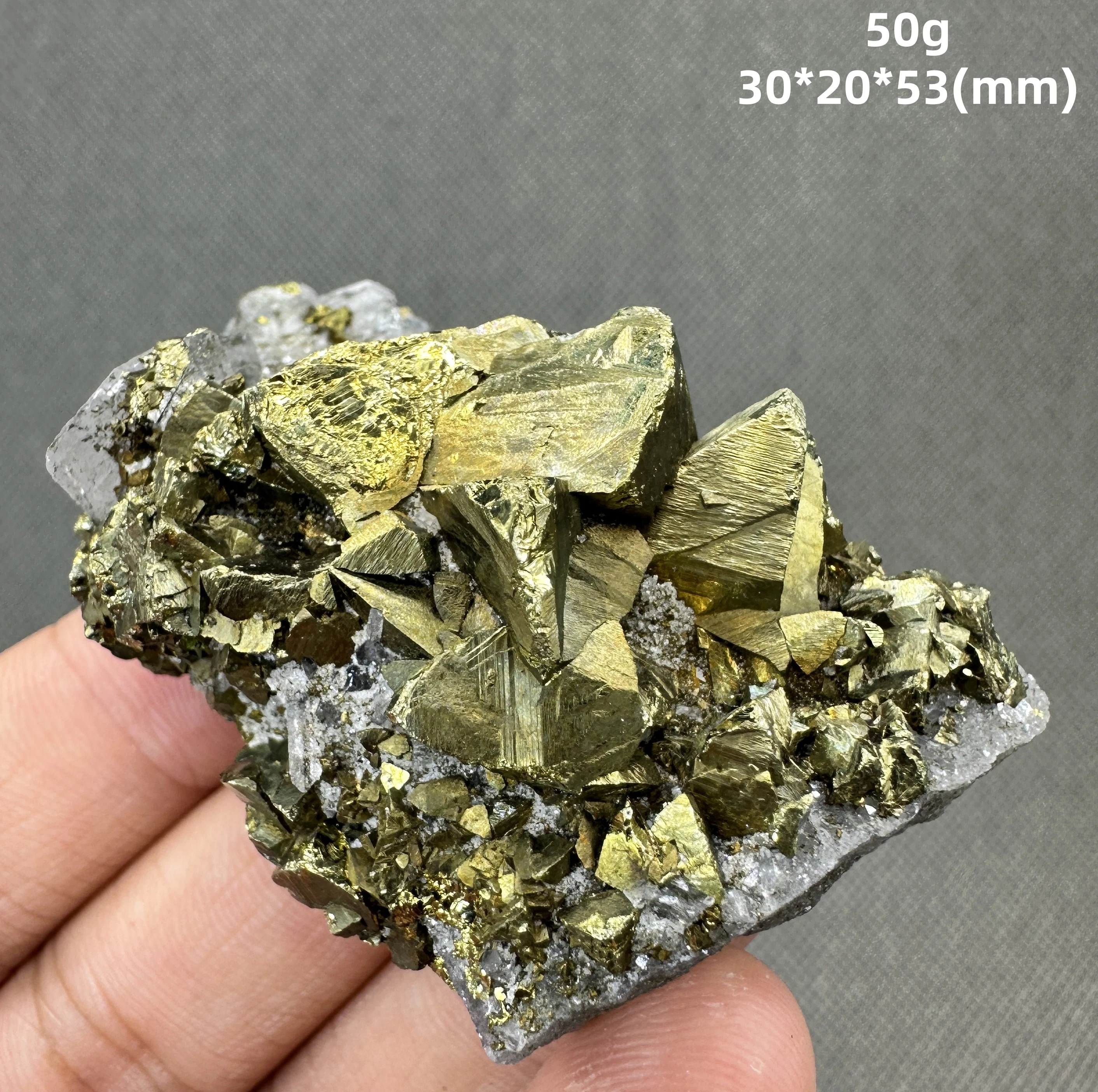 

Natural Chalcopyrite and calcite Symbiotic mineral specimen + healing quartz crystals and stones rock gemstone