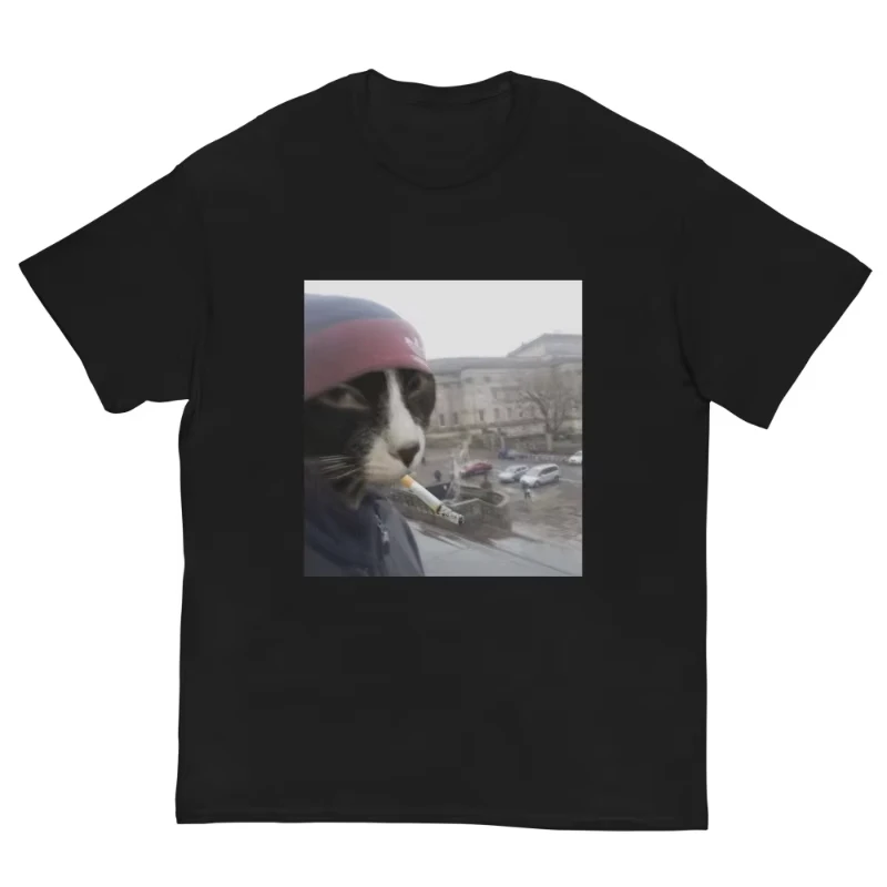 

Men's Women Y2k Humor Saying Tee Cigarette Kitten Funny Smoking Cat Meme Stupid Brainrot T-Shirt Cute Kitty Dad Graphic Outfit