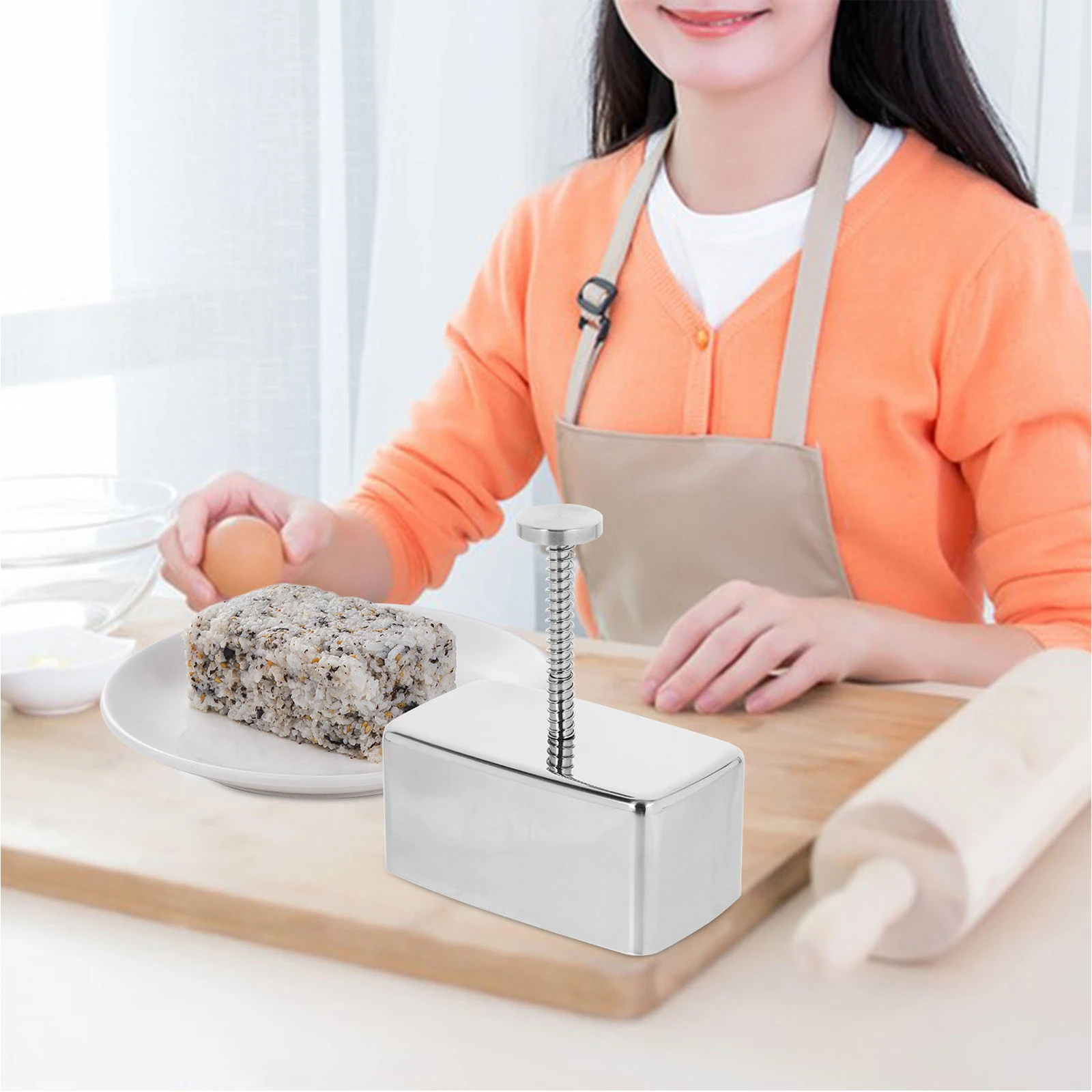 

1pc Rice Ball Onigiri Sushi Maker Stainless Steel Rectangle Shaped Sushi Rice Mold DIY Kitchen Gadgets Reusable 304