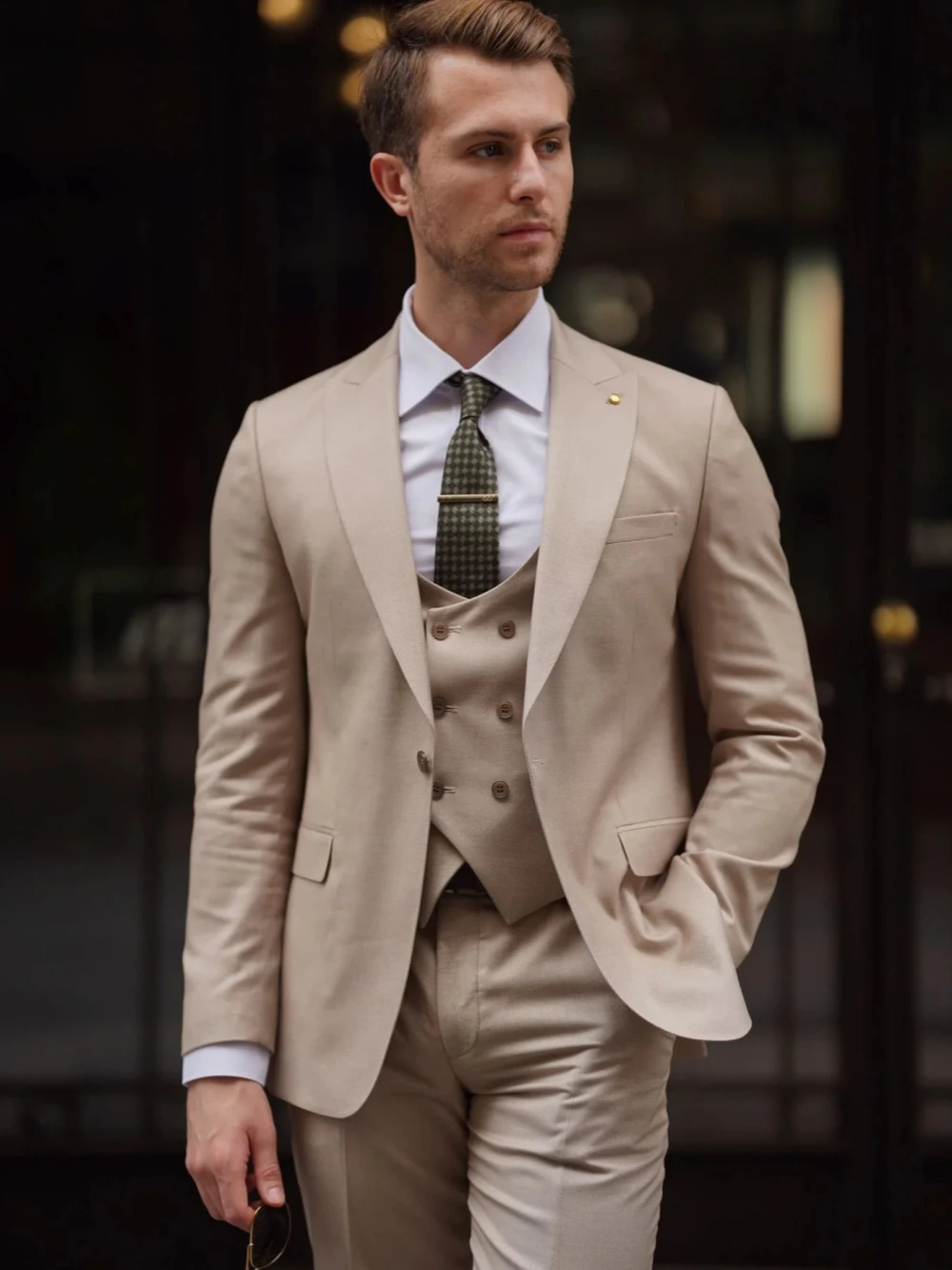 High Quality Men's Slim Fit Suit 3 Pieces Jacket Vest Pants Dancing Wear Autumn Full Sleeve Tuxedo For Men Wedding Suits Set