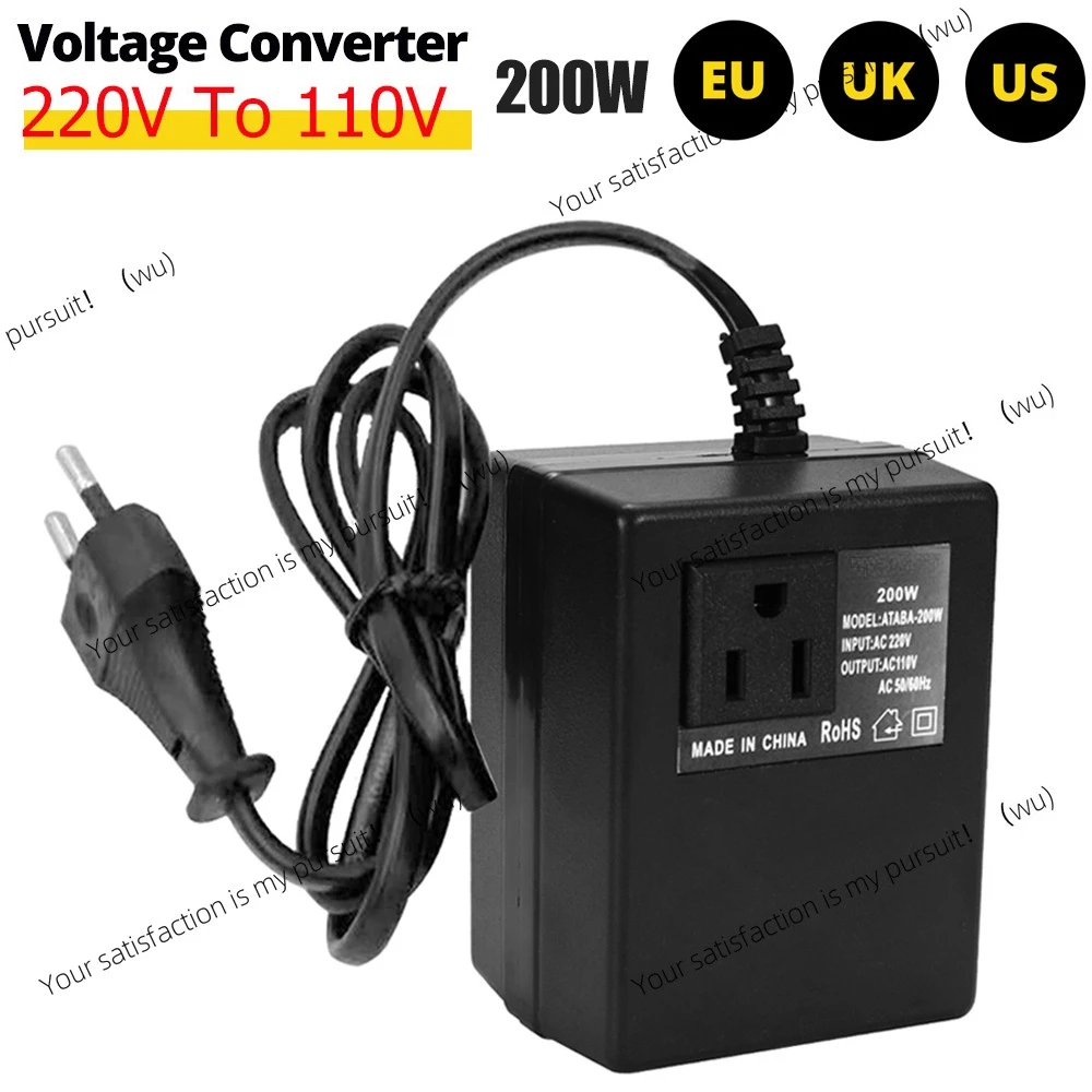 200W voltage converter 220V to 110V, EU/US/UK plug inverter