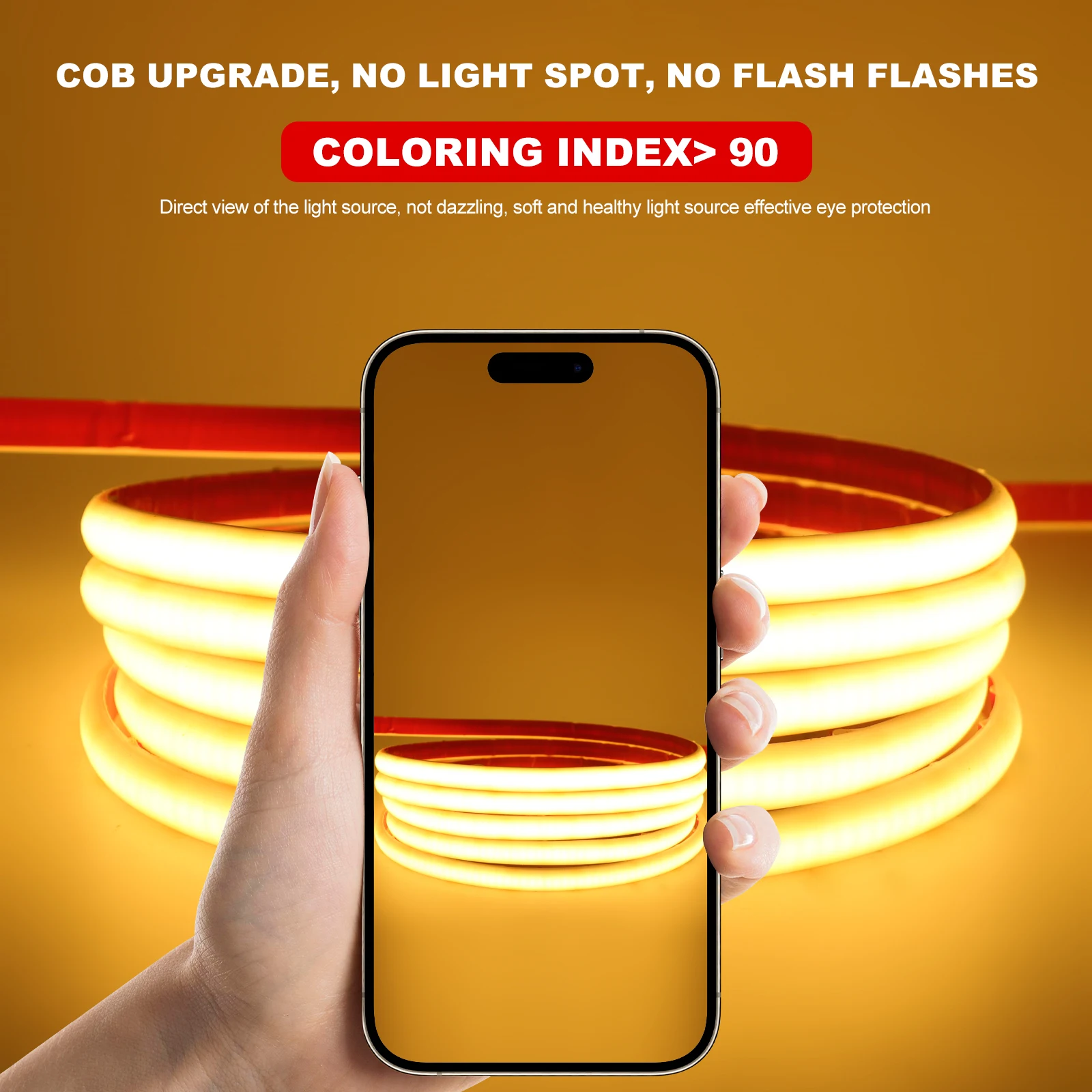 12V 24V IP68 Wasserdichter COB-Neonstreifen, hochhell, 320 LEDs/m, gelb/rosa/rot/weiß/eisblau/rosa, flexibles Bandseil, LED-Licht – Detail 8
