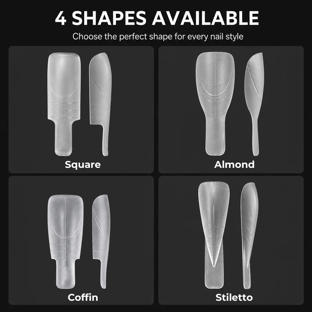 Nailpop Matte Verlängerungs-Dual-Forms mit Griff, 15 Größen für Poly-Gel-Nagelformen, für 4 Stile, Salon-Kunst, DIY-Maniküre, 150 Stück – Detail 3