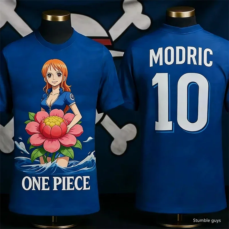 Herren One Piece Anime T-Shirt Usopp Kuro Kabuto Jersey Jungenkleidung Mädchen Kurzarm Lässige Leichte Streetwear