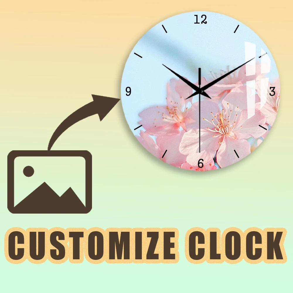 

1 шт., изготовленные на заказ часы с фотографией для украшения стен, персонализированные кварцевые настенные часы, подарок для вашей семьи, друга, домашних животных, любителей