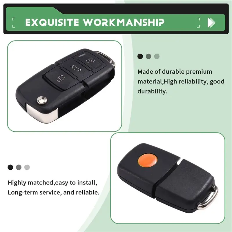 Wireless Program Support For VW B5 Flip 3 Buttons SA2205 XKB520EN Second Generation Replaced XKB501EN Wire Remote Key