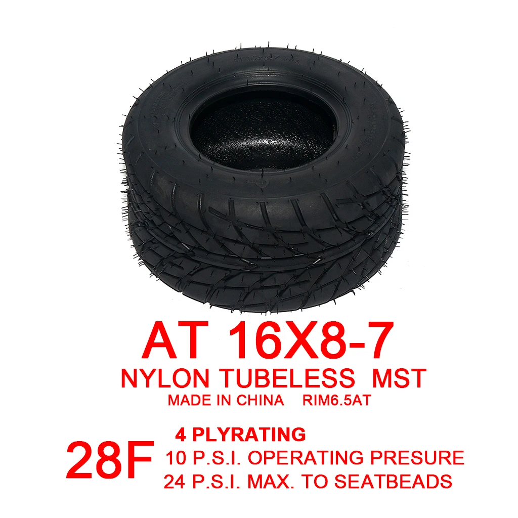 

AT 16X8-7 16X8.00-7 Tubeless Tire Nylon ATV Road Tire Tyre For ATV Go-kart Wear-resistant road Four-wheel ATV