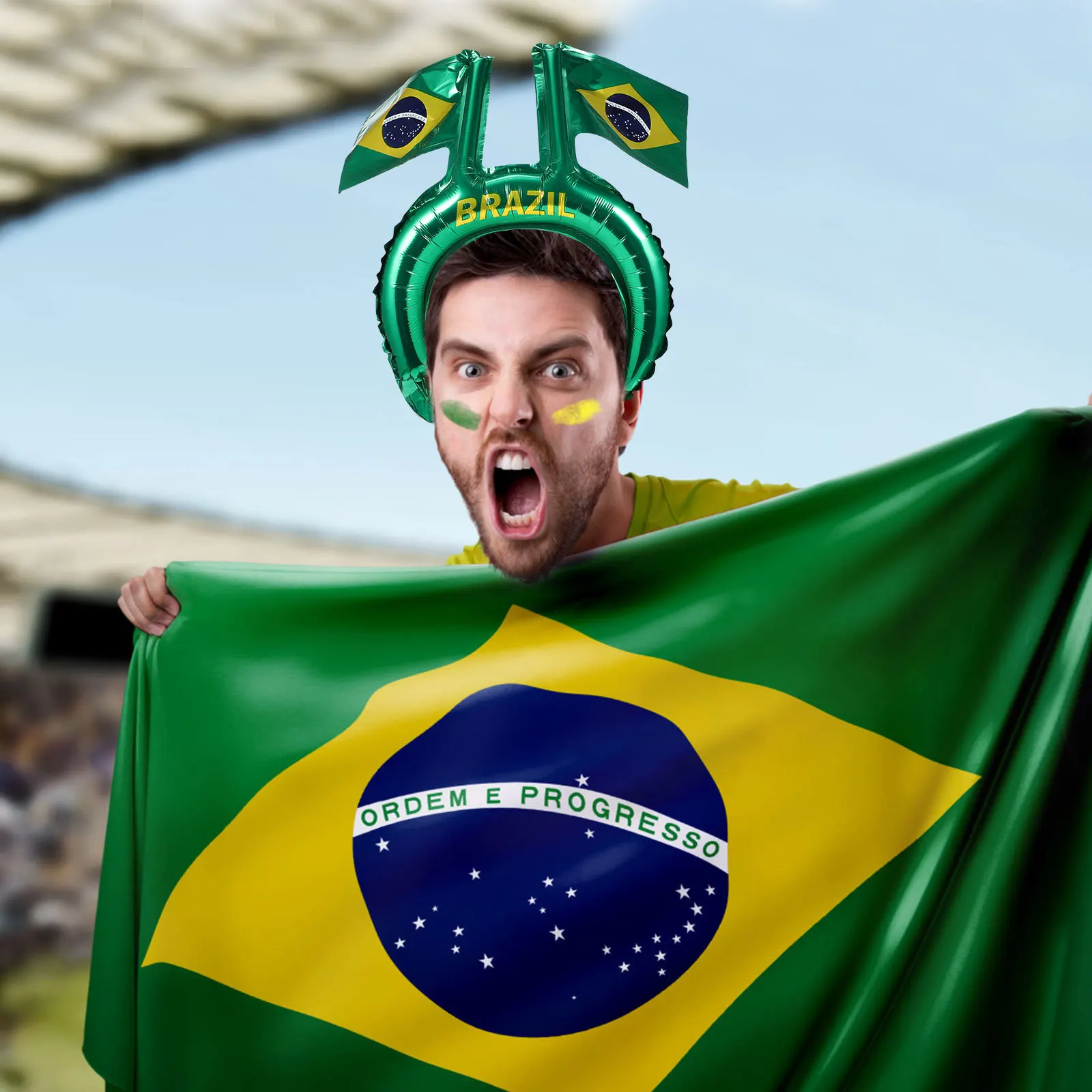 

20pcs Football Party Headbands Flag Design Hairbands For Soccer Game Fans Decorative Headpiece Sports Competition Photo Prop